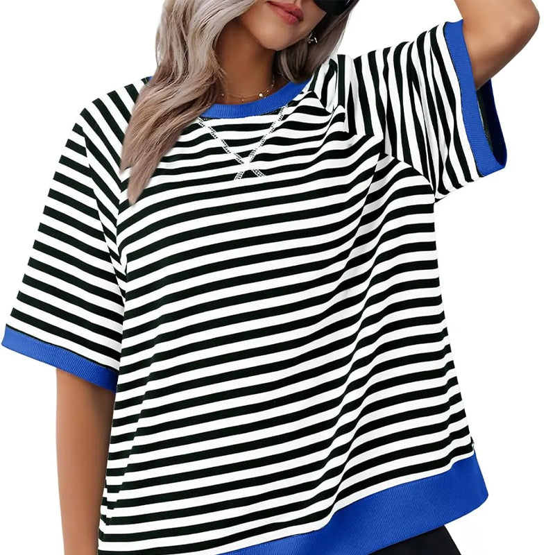 Iolanda - Lässiges Gestreiftes T-shirt 0