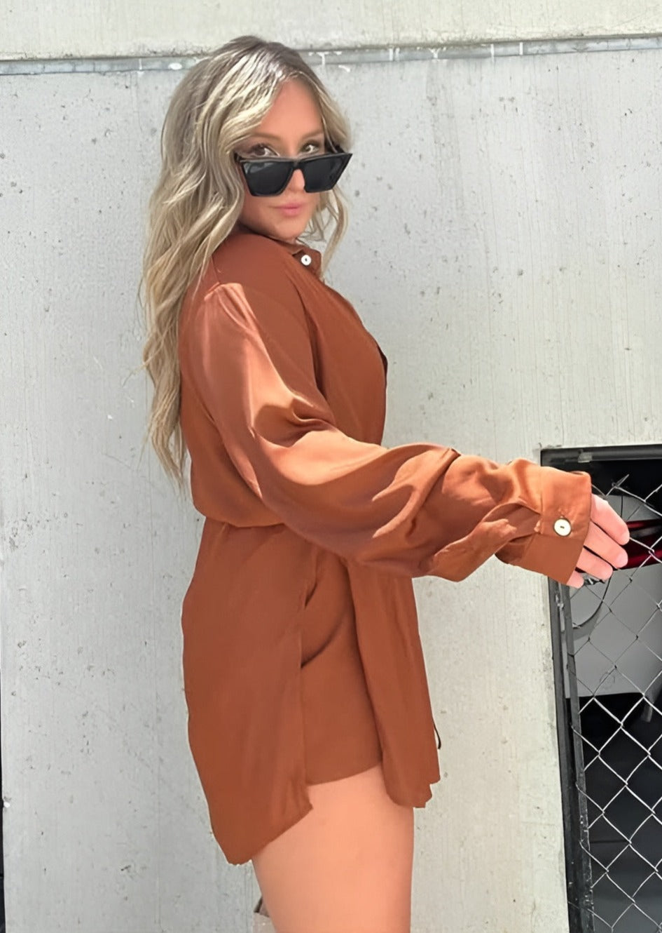 Sommer Jumpsuit Damen | Hemdkragen & Kordelzug-Taille