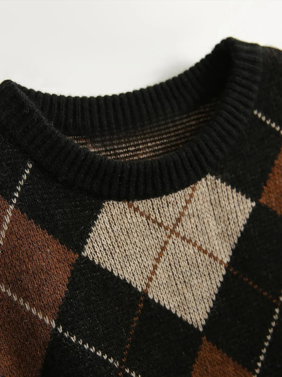Isabella - Damen Argyle Wollpullover