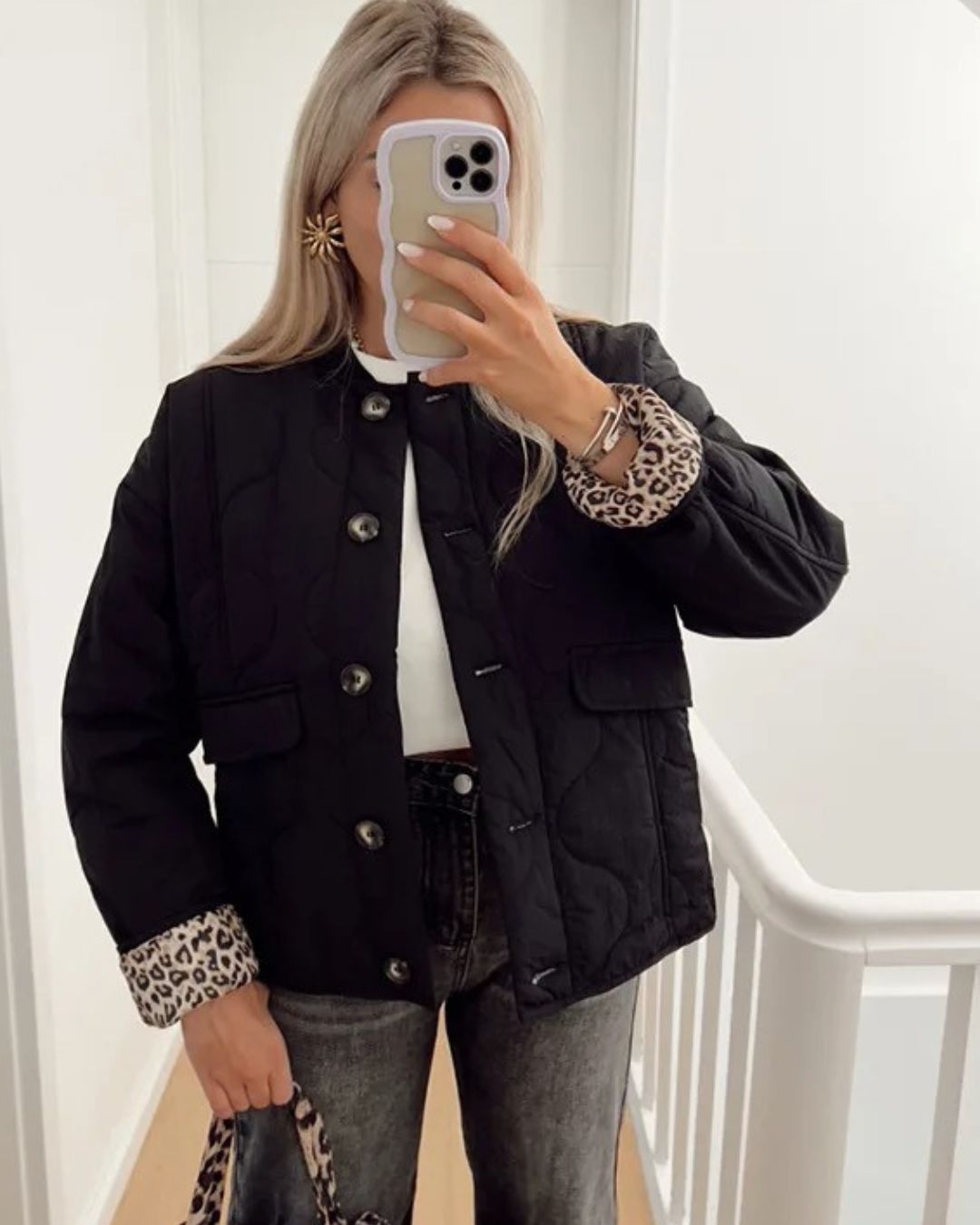 Jacke Damen | Steppung & Leo-Details