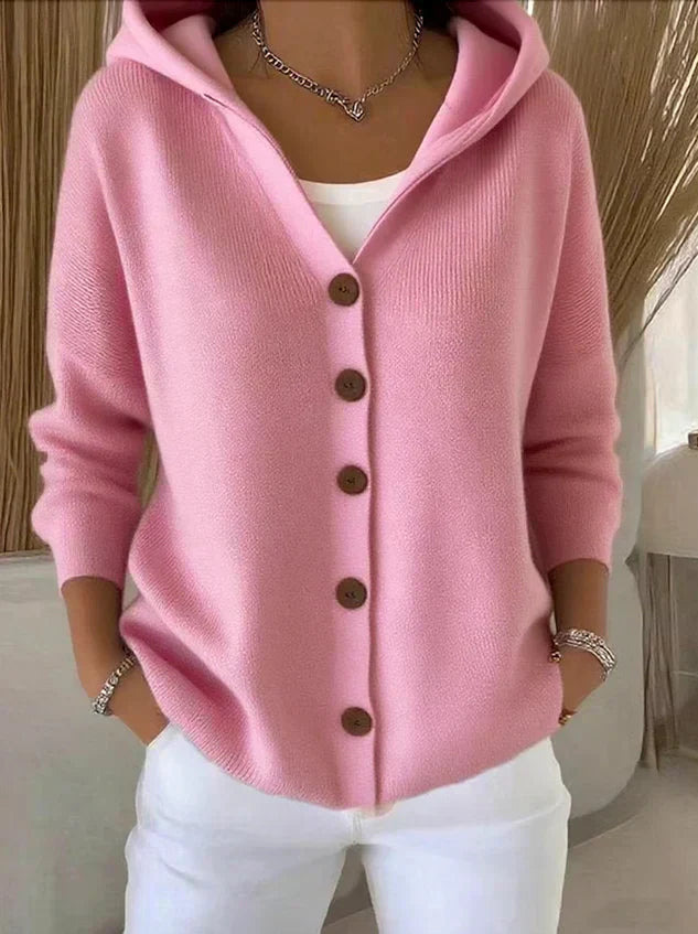 Janet – Trendige Strickjacke mit Kapuze 0