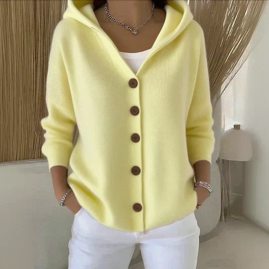 Janet – Trendige Strickjacke mit Kapuze 3
