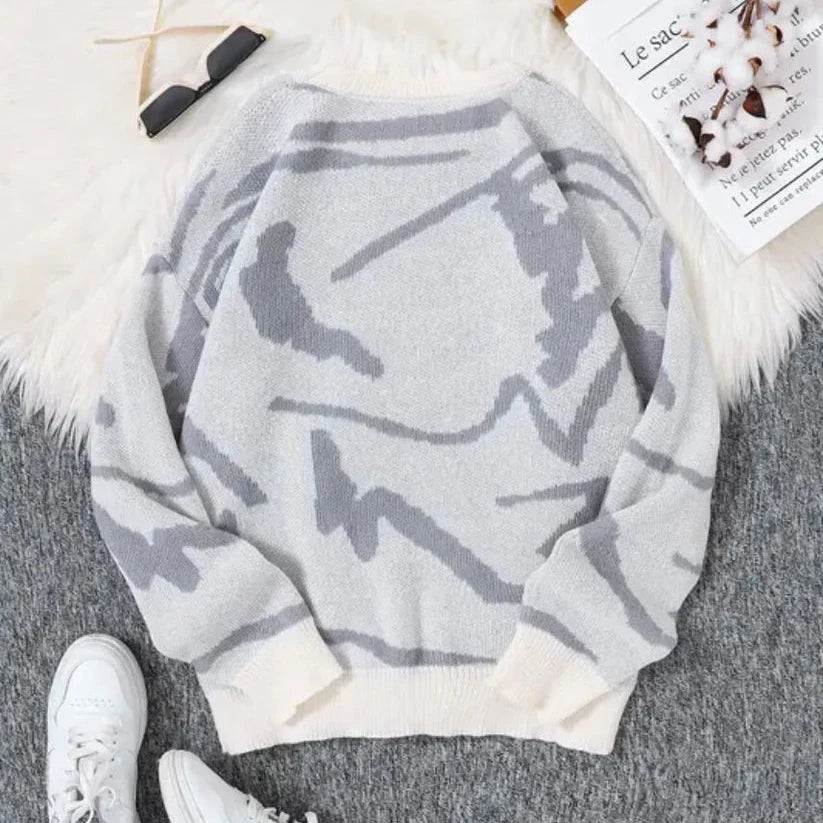 Joshua - Strickpullover mit Graffiti-Jacquard-Muster 1