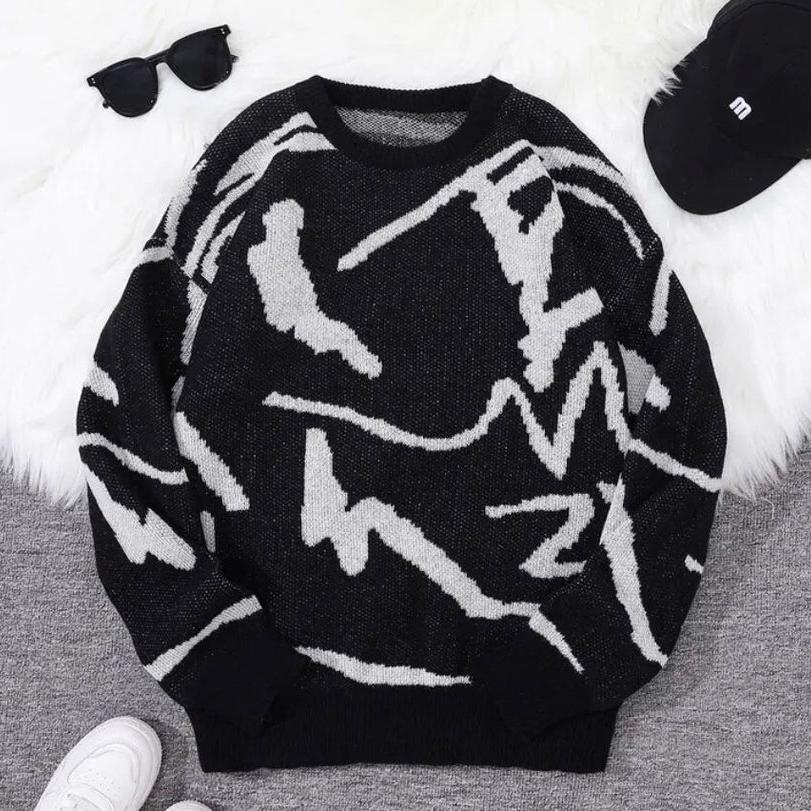 Joshua - Strickpullover mit Graffiti-Jacquard-Muster 3