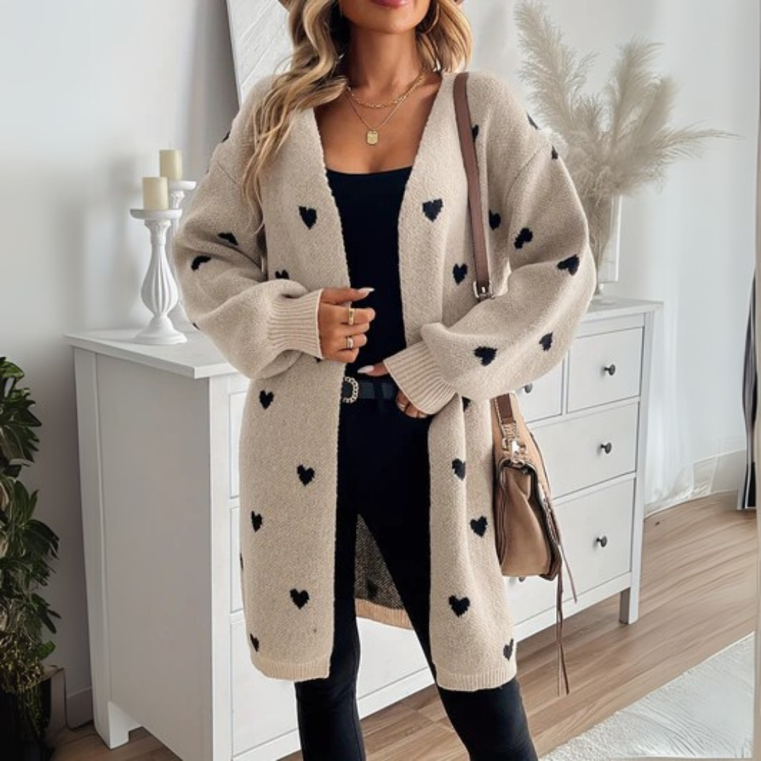 Julia | Cardigan mit Herzmuster 0