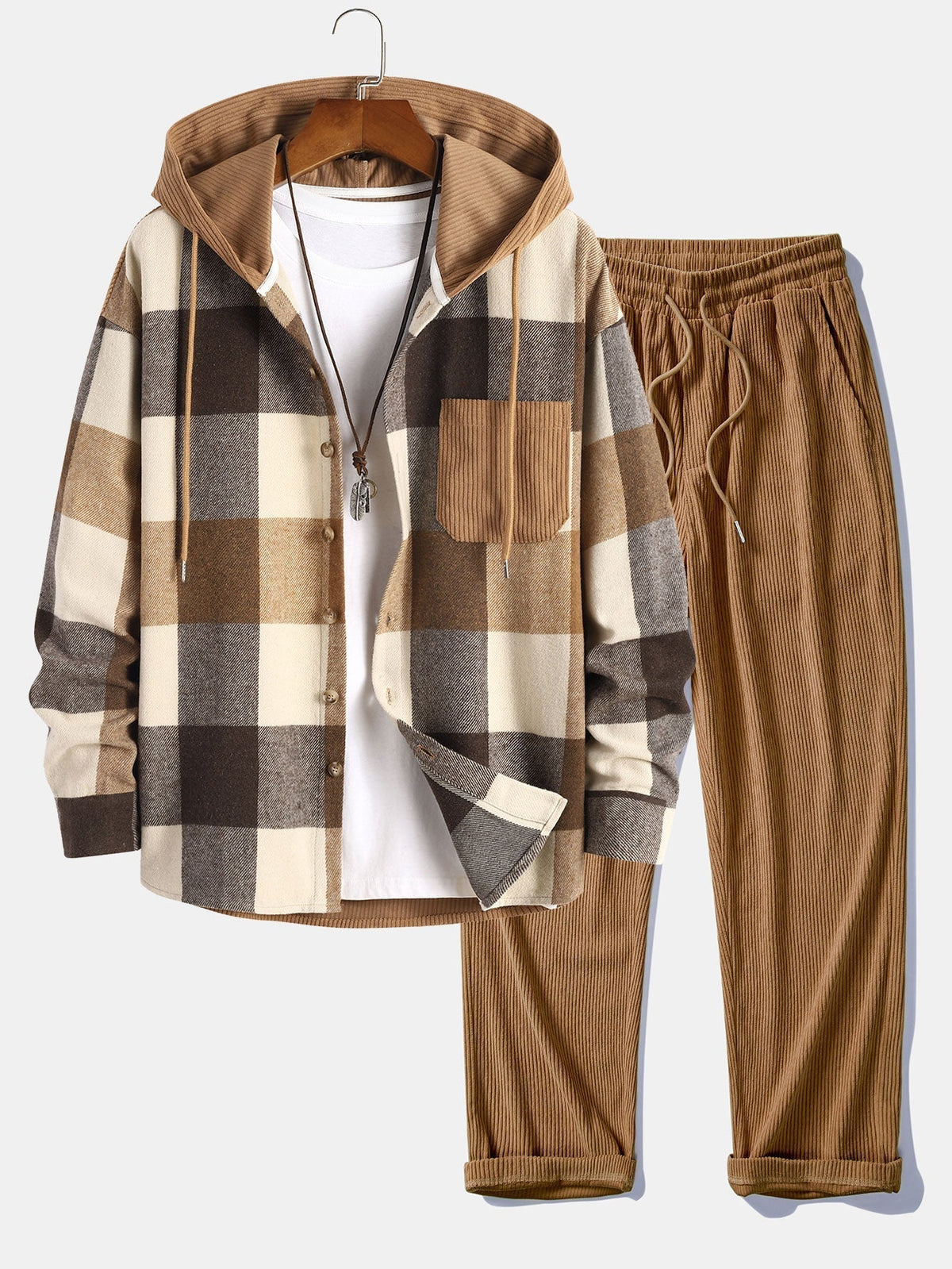Kapuzen-Set Herren | Patchwork & Flanell-Karo