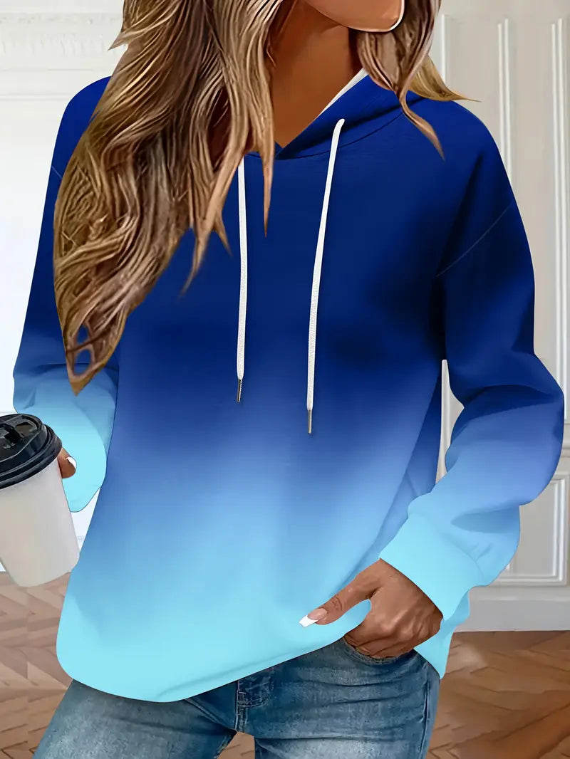 Kapuzenpullover Damen | Farbverlauf & Kordelzug 1
