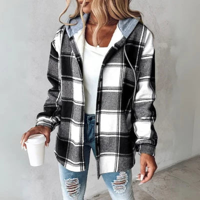 Kapuzenpullover Damen | Kapuze & Knopfleiste