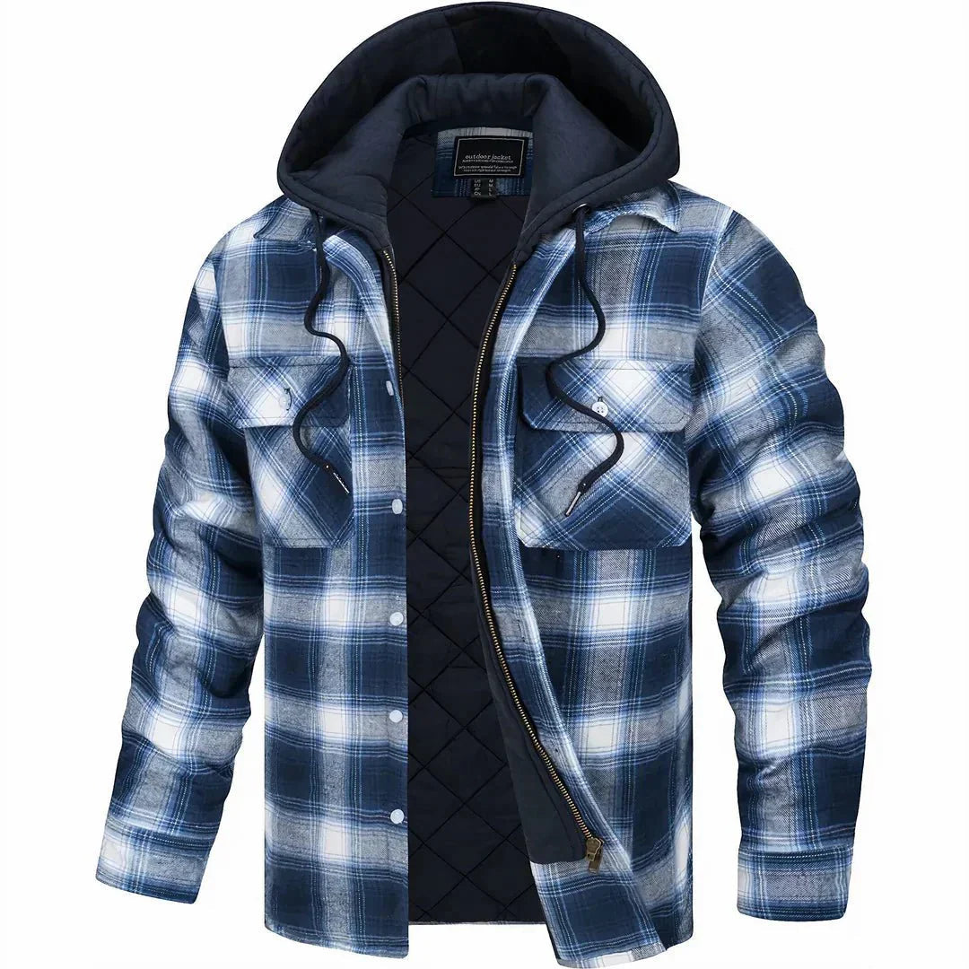 Kapuzenpullover Herren | Kapuze & Karo-Muster