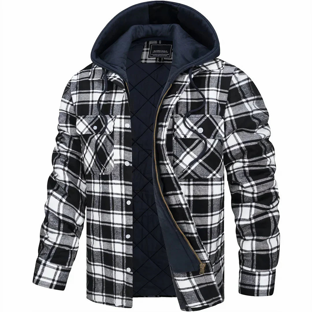 Kapuzenpullover Herren | Kapuze & Karo-Muster