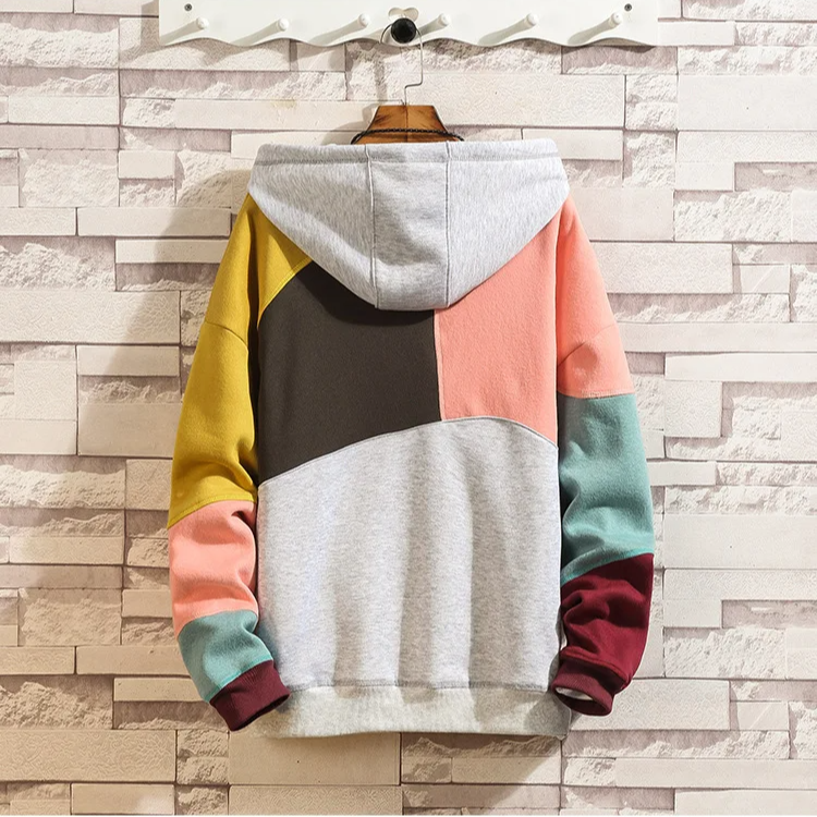 Kapuzenpullover Herren | Patchwork-Design & Kängurutasche