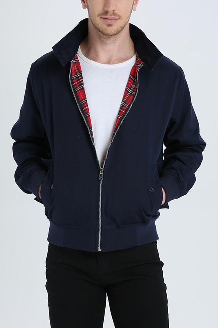 Klassische Harrington-Jacke Für Herren | Stehkragen 0