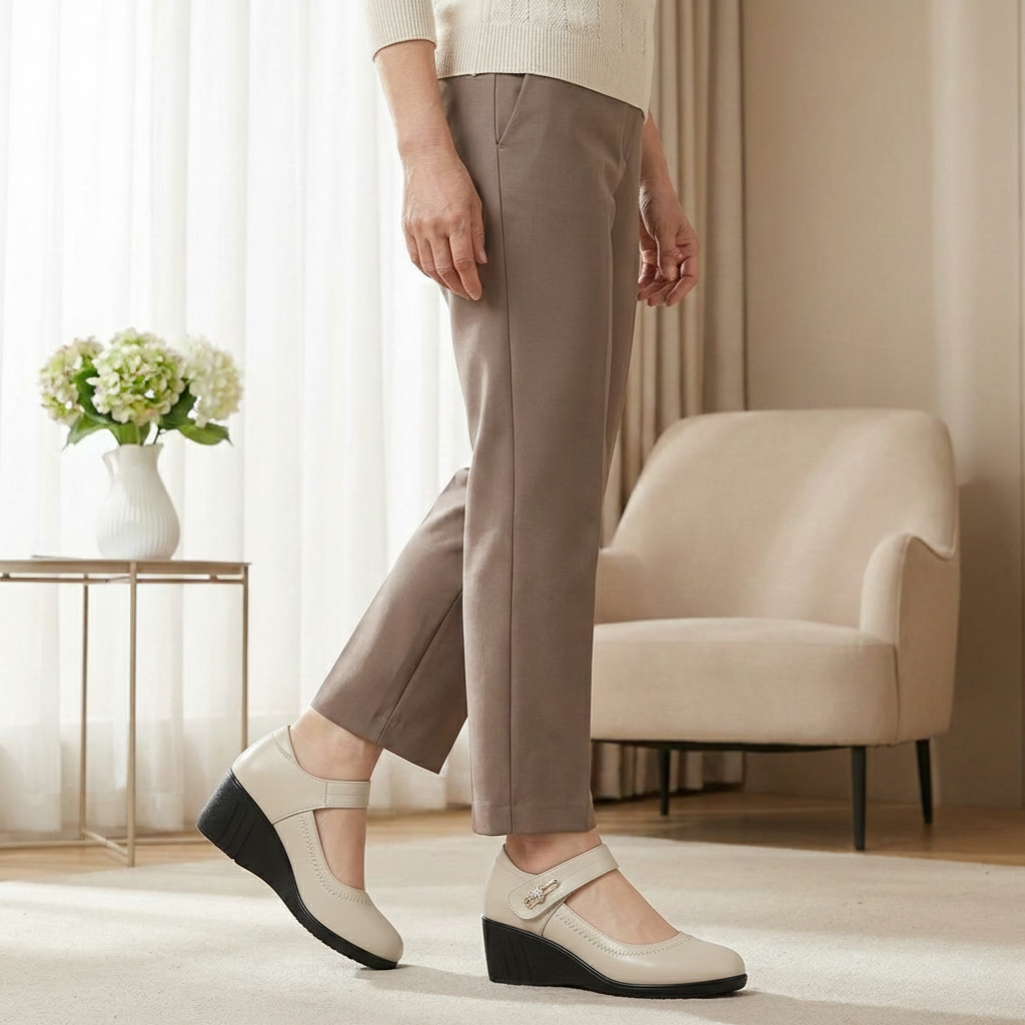 Komfortschuhe Damen | Keilabsatz & Eleganter Riemchen