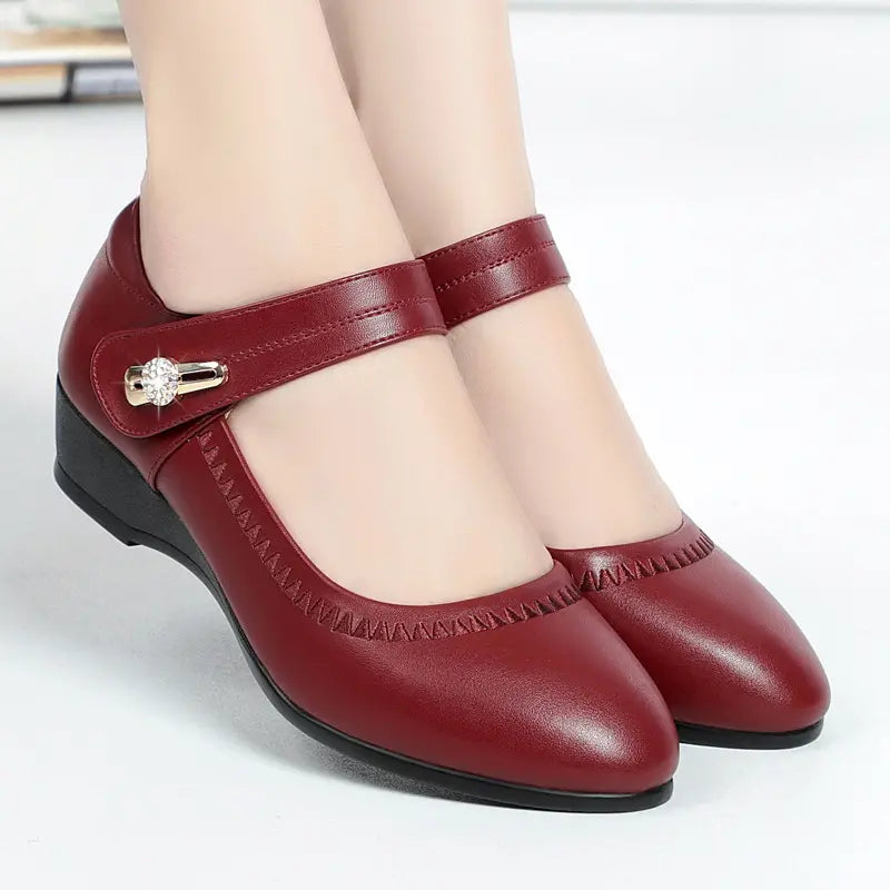 Komfortschuhe Damen | Keilabsatz & Eleganter Riemchen