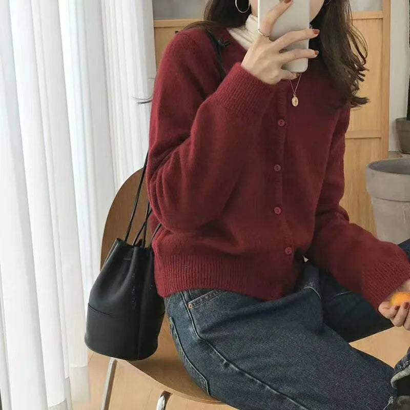 Kuschelige Strickjacke Mit Offener Vorderseite