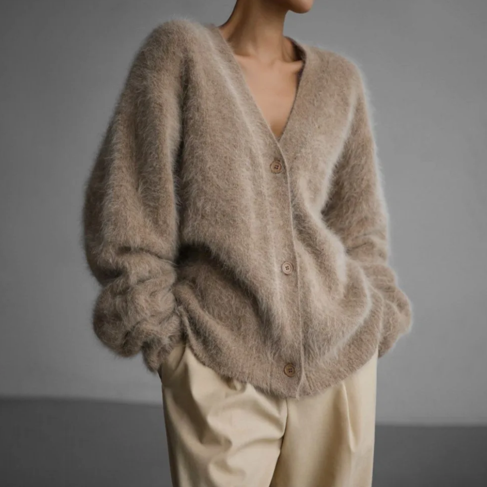 Kuschelige Kaschmir Strickjacke Damen 0