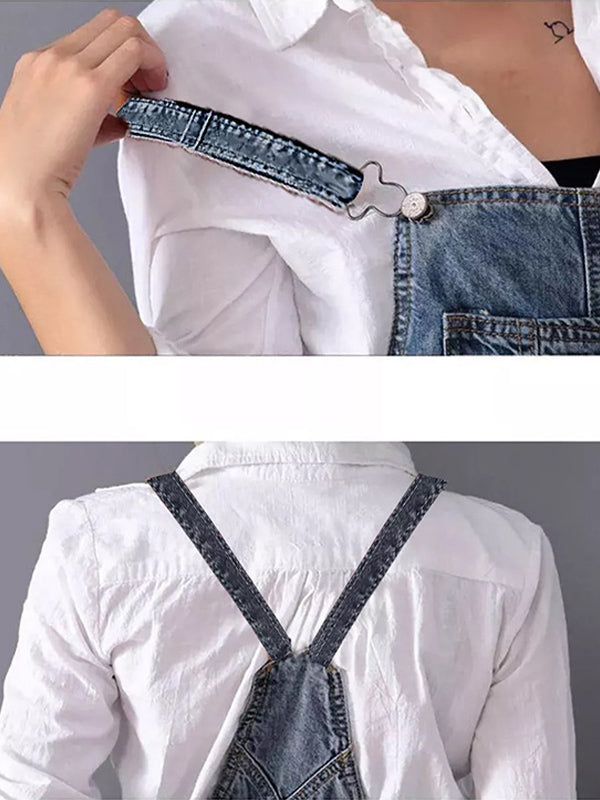 LÄSSIGES DENIM-LATZKLEID