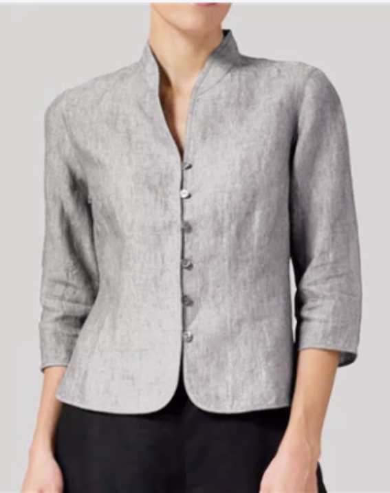 Langarm Bluse Damen | Stehkragen & Clean Look