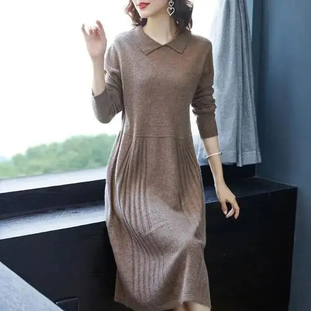 Langärmeliges Strickkleid