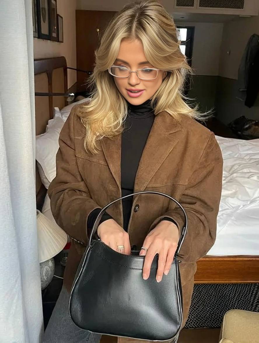 Lässige Vintage-Wildlederjacke Für Damen | Mit Taschen 1