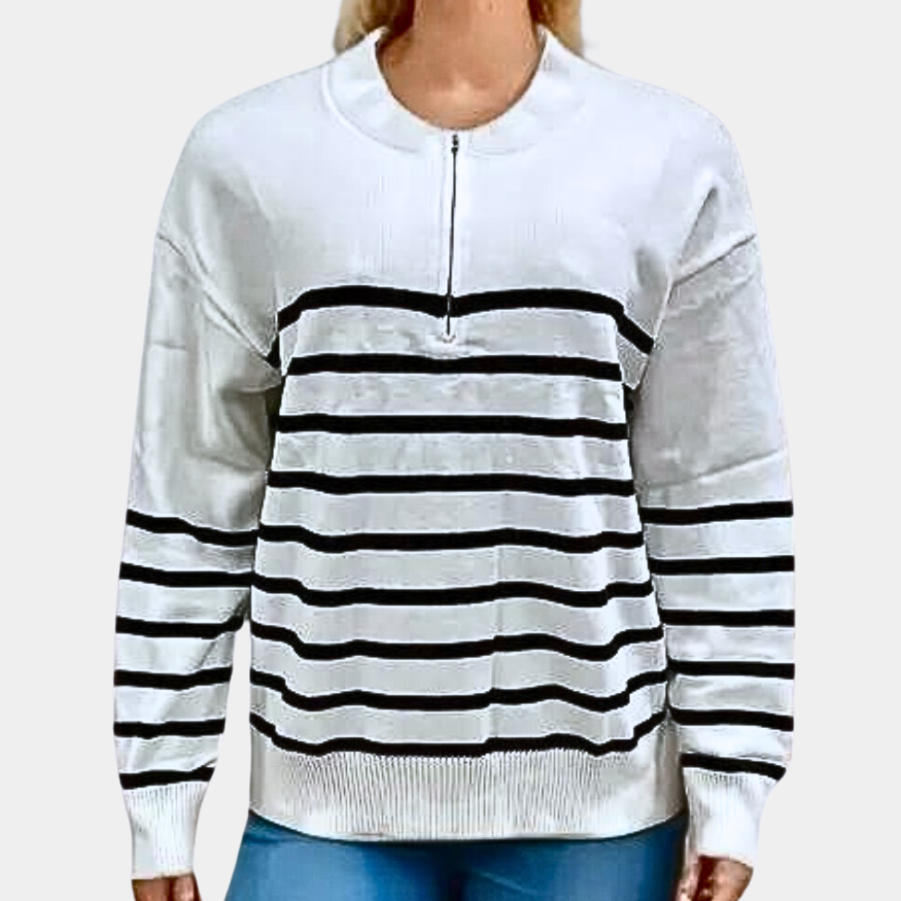 Lässiger gestreifter Pullover für Frauen