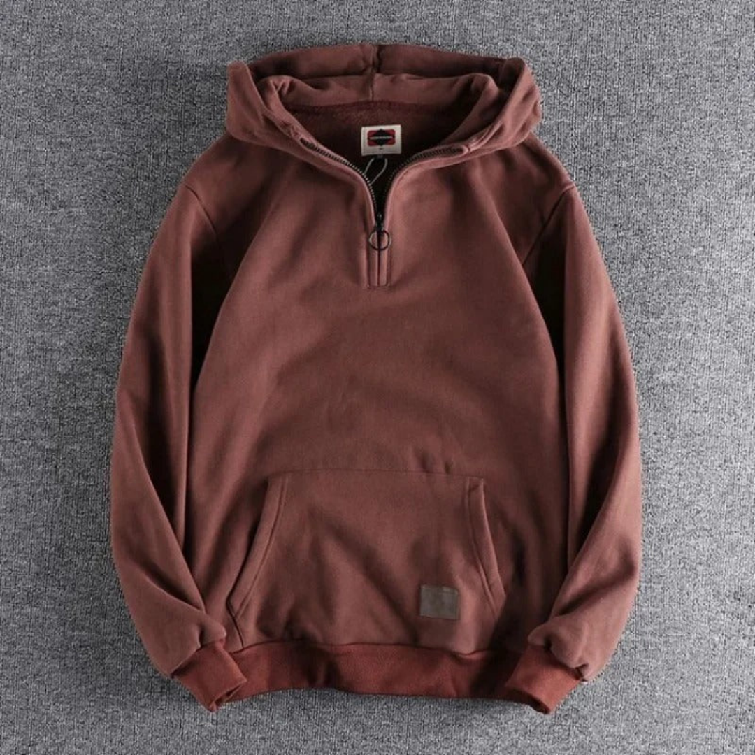 Lässiger Herren-Hoodie Mit Halbem Reißverschluss | Winter 0