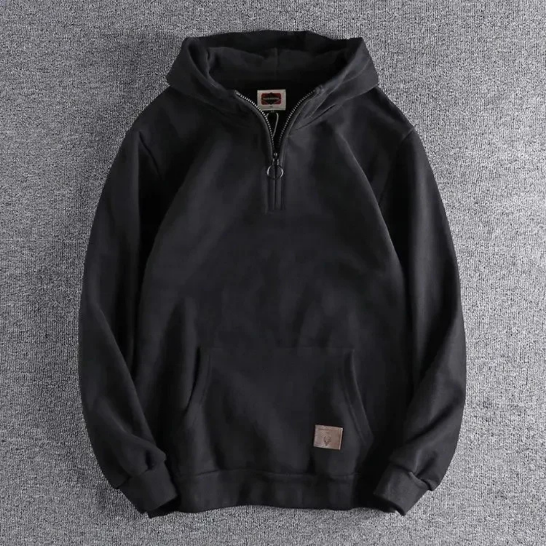 Lässiger Herren-Hoodie Mit Halbem Reißverschluss | Winter 1