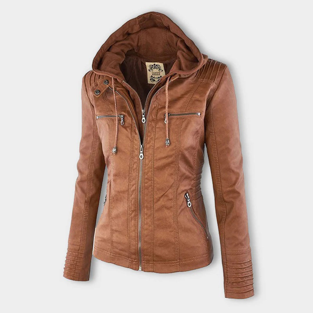 Lederjacke Für Damen | Mit Kapuze 1