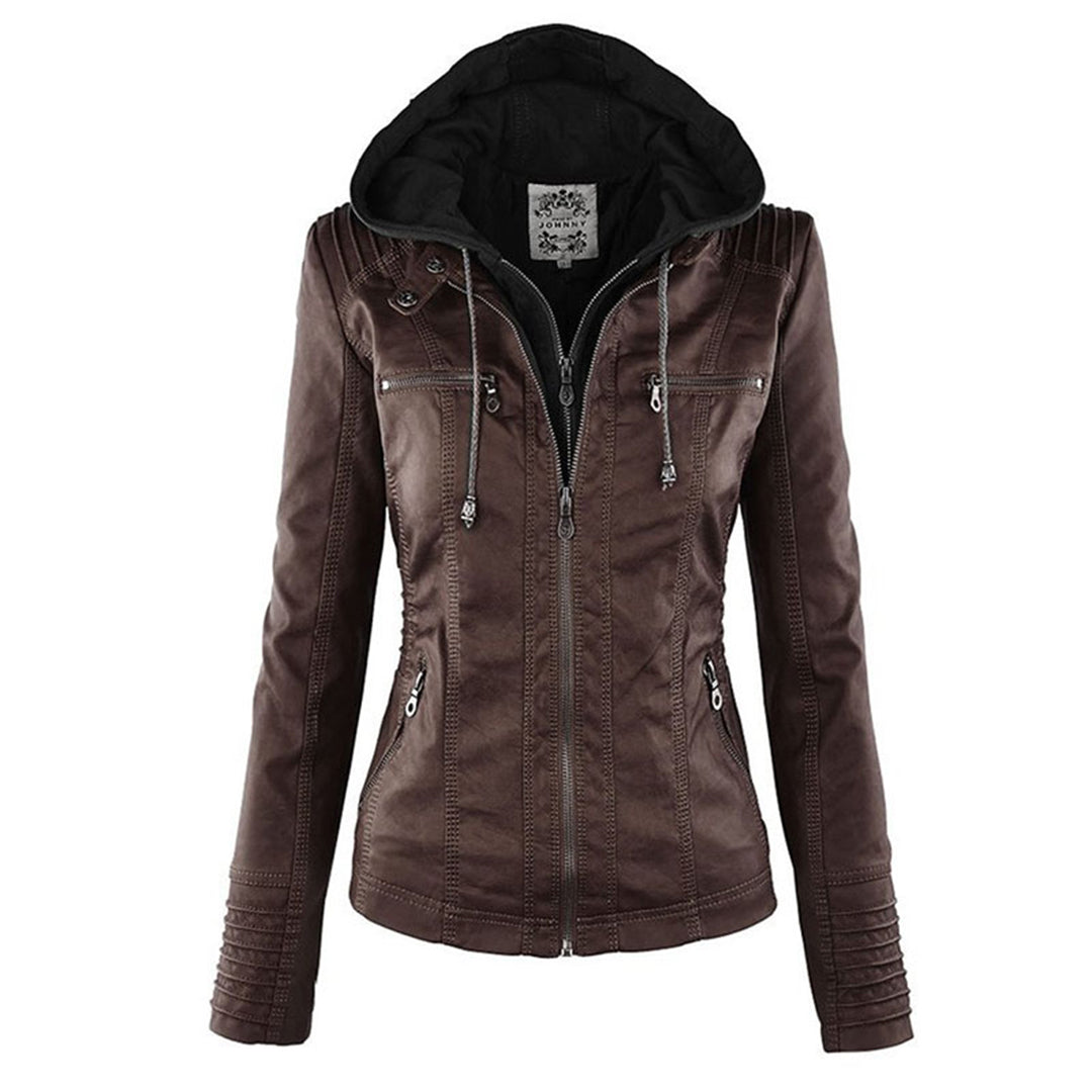 Lederjacke Für Damen | Mit Kapuze 10