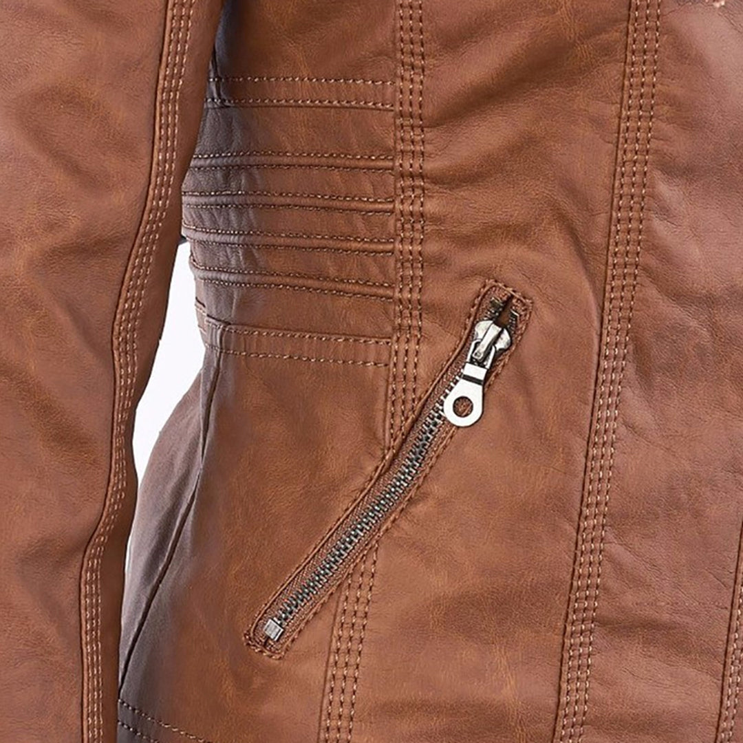 Lederjacke Für Damen | Mit Kapuze 2