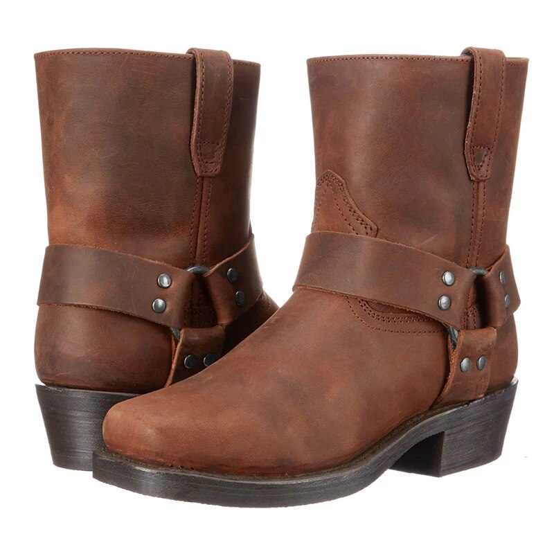 Lederstiefel | Western | Reißverschluss | Cowboystiefel | Herrenstiefel-Chaps Herrenmode