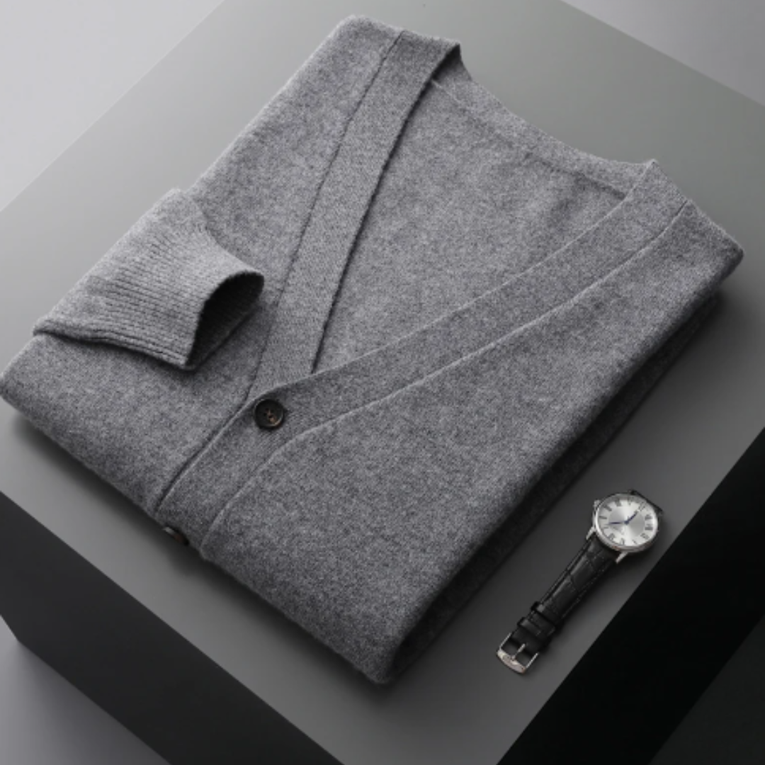 Leichte Kaschmir Strickjacke mit V-Ausschnitt 10