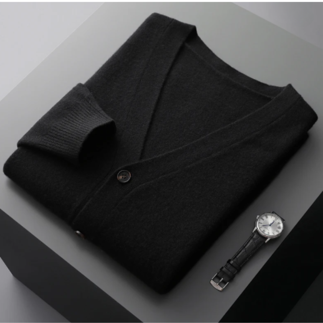 Leichte Kaschmir Strickjacke mit V-Ausschnitt 11