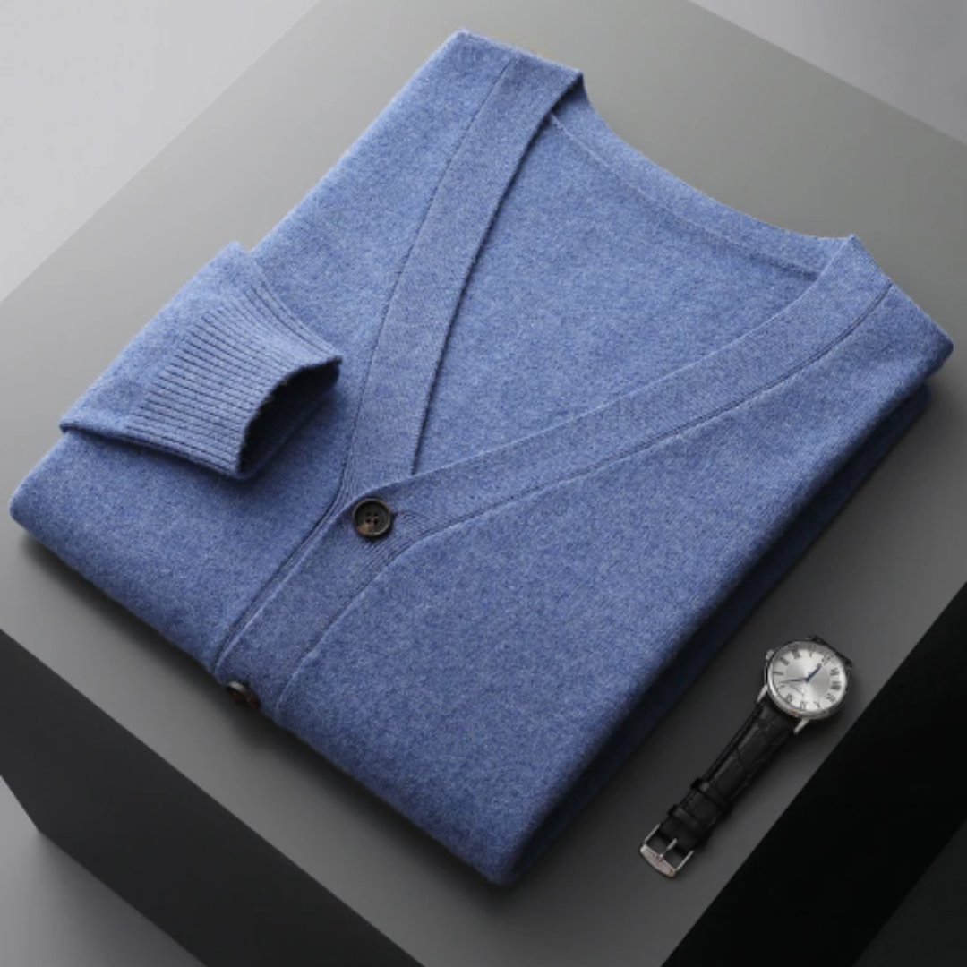 Leichte Kaschmir Strickjacke mit V-Ausschnitt 7