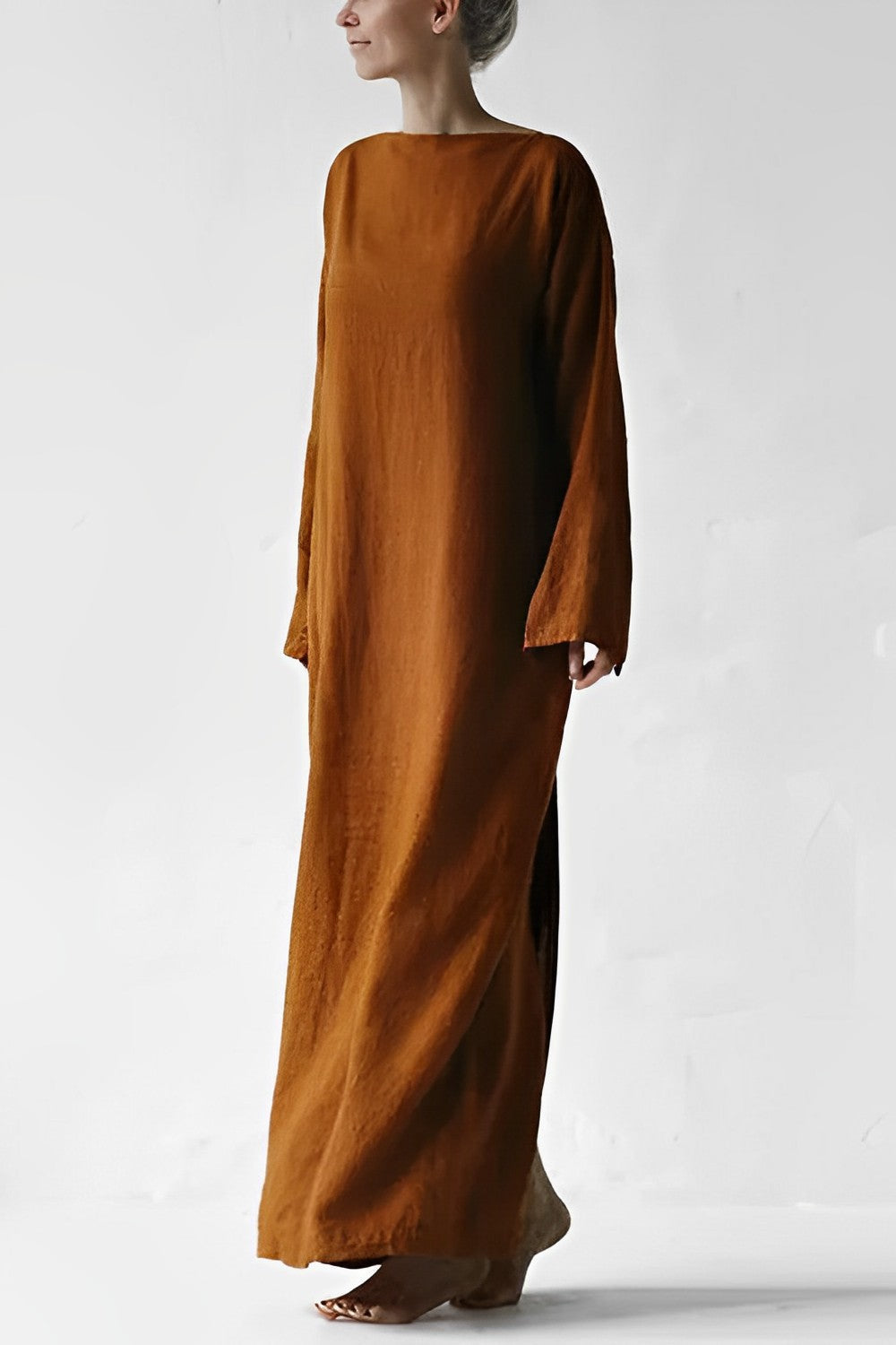 Leinen Wickel Maxikleid - Lozenda