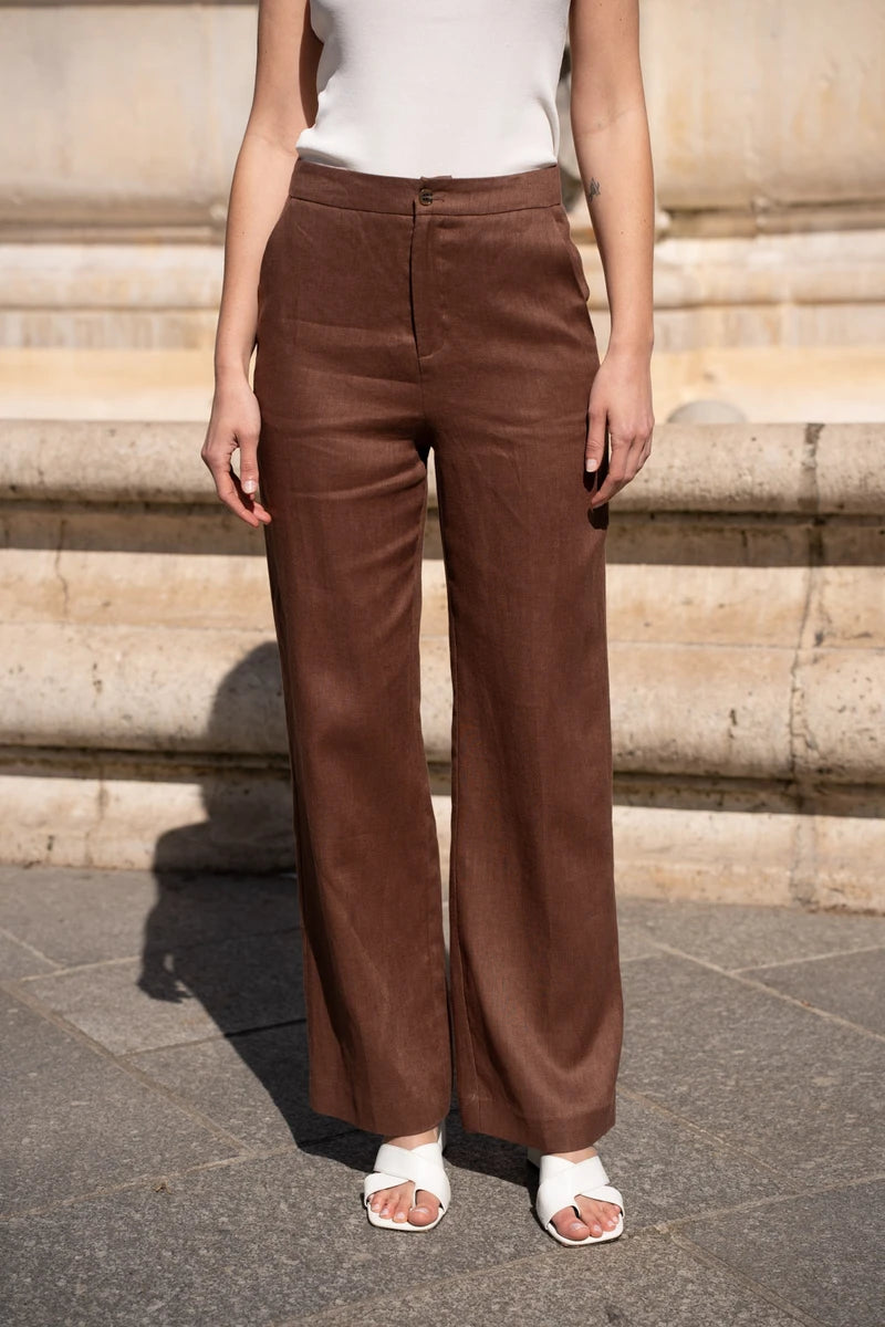 Leinenhose in geradem Schnitt 11
