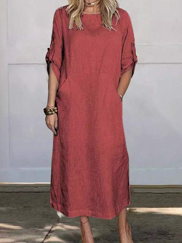 Leinentaschenkleid für Frauen – Mühelose Eleganz & Komfort in Vielseitigem Design