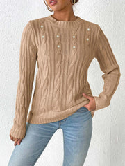 Lena - Maglione casual a maglia con motivo a trecce da donna
