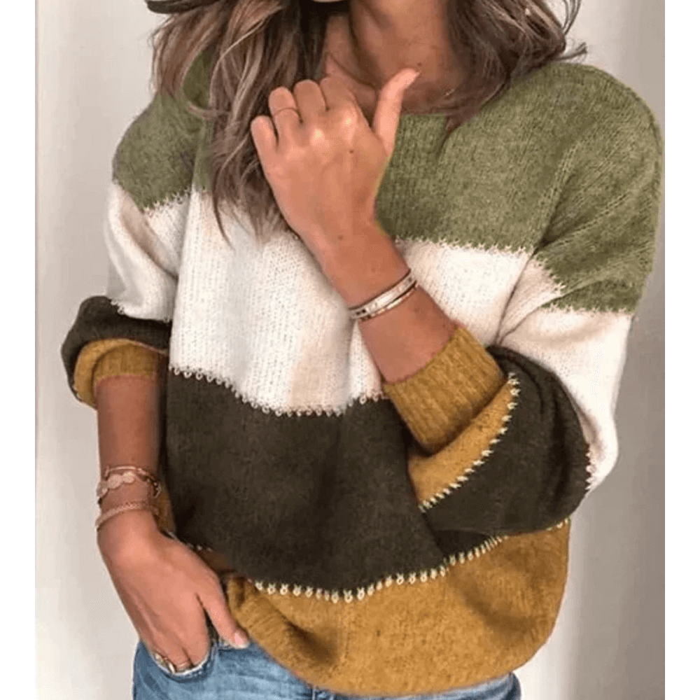 Lily - Strickpullover mit Farbblock