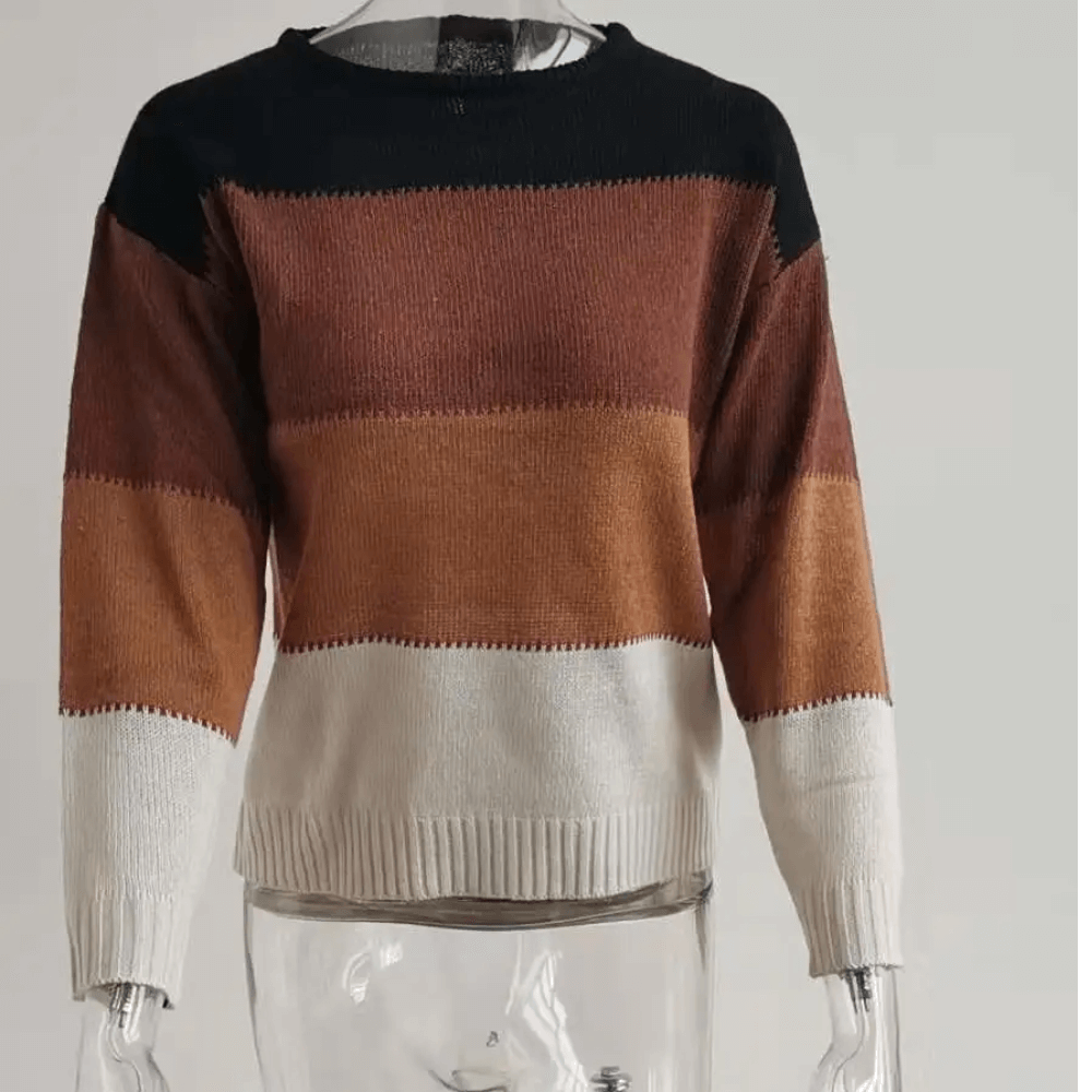 Lily - Strickpullover mit Farbblock
