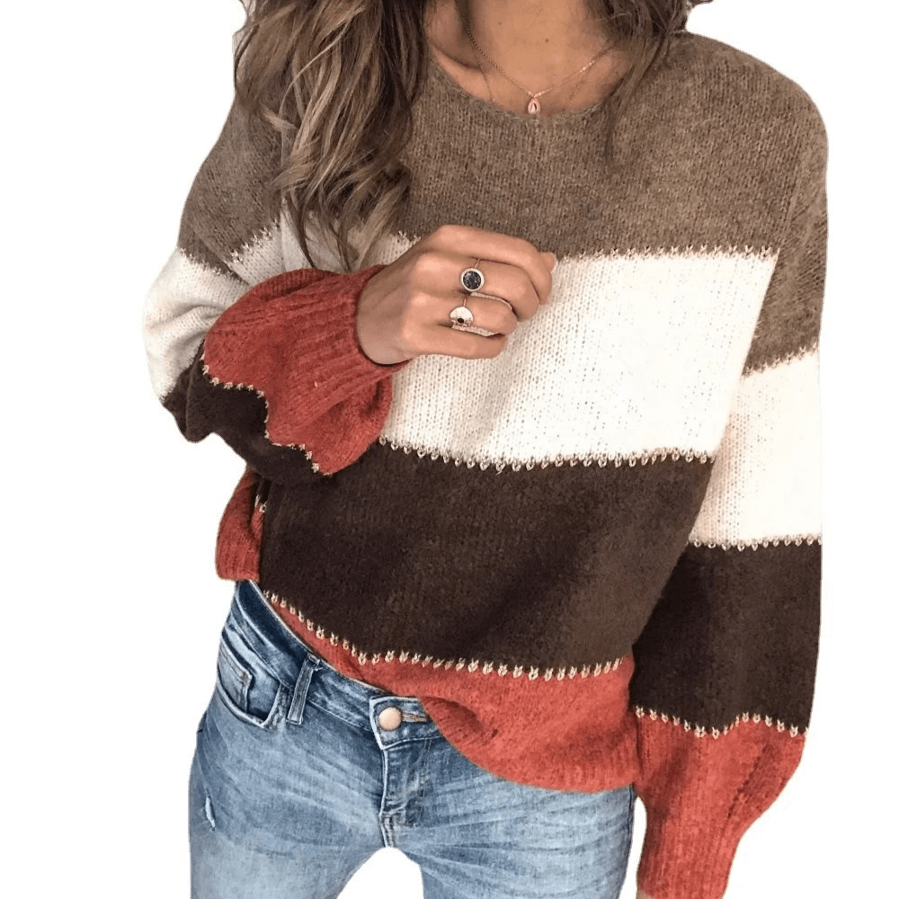Lily - Strickpullover mit Farbblock