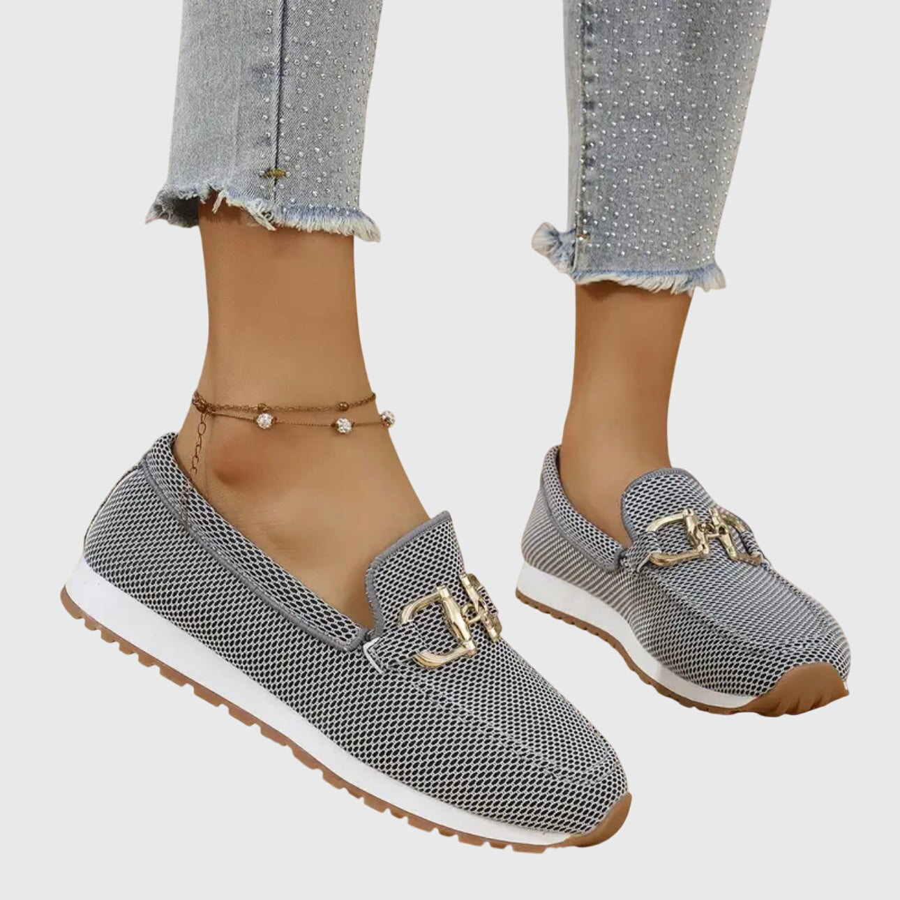 Loafer Damen | Orthopädische Sohle, Goldschnalle & leichter Komfort
