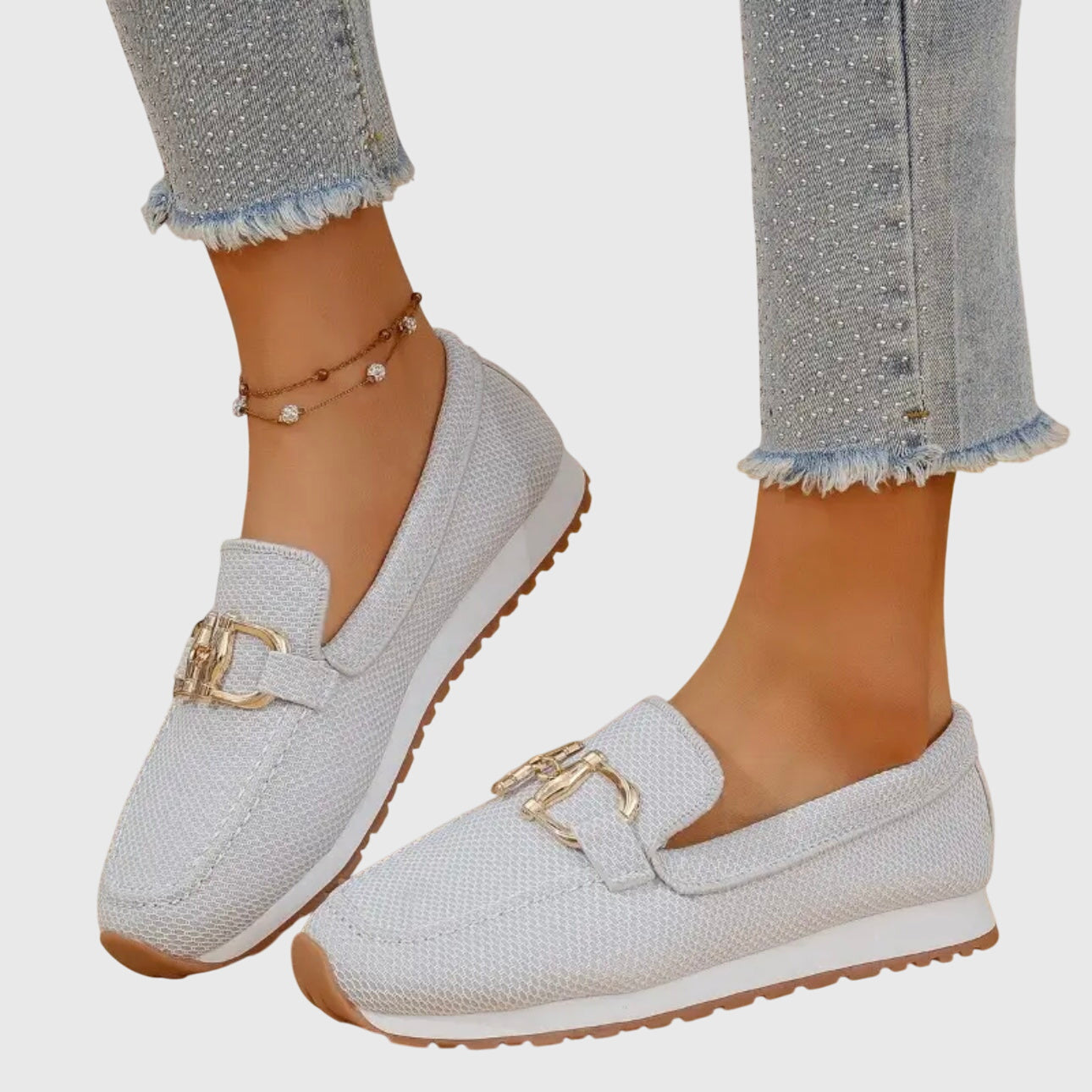 Loafer Damen | Orthopädische Sohle, Goldschnalle & leichter Komfort