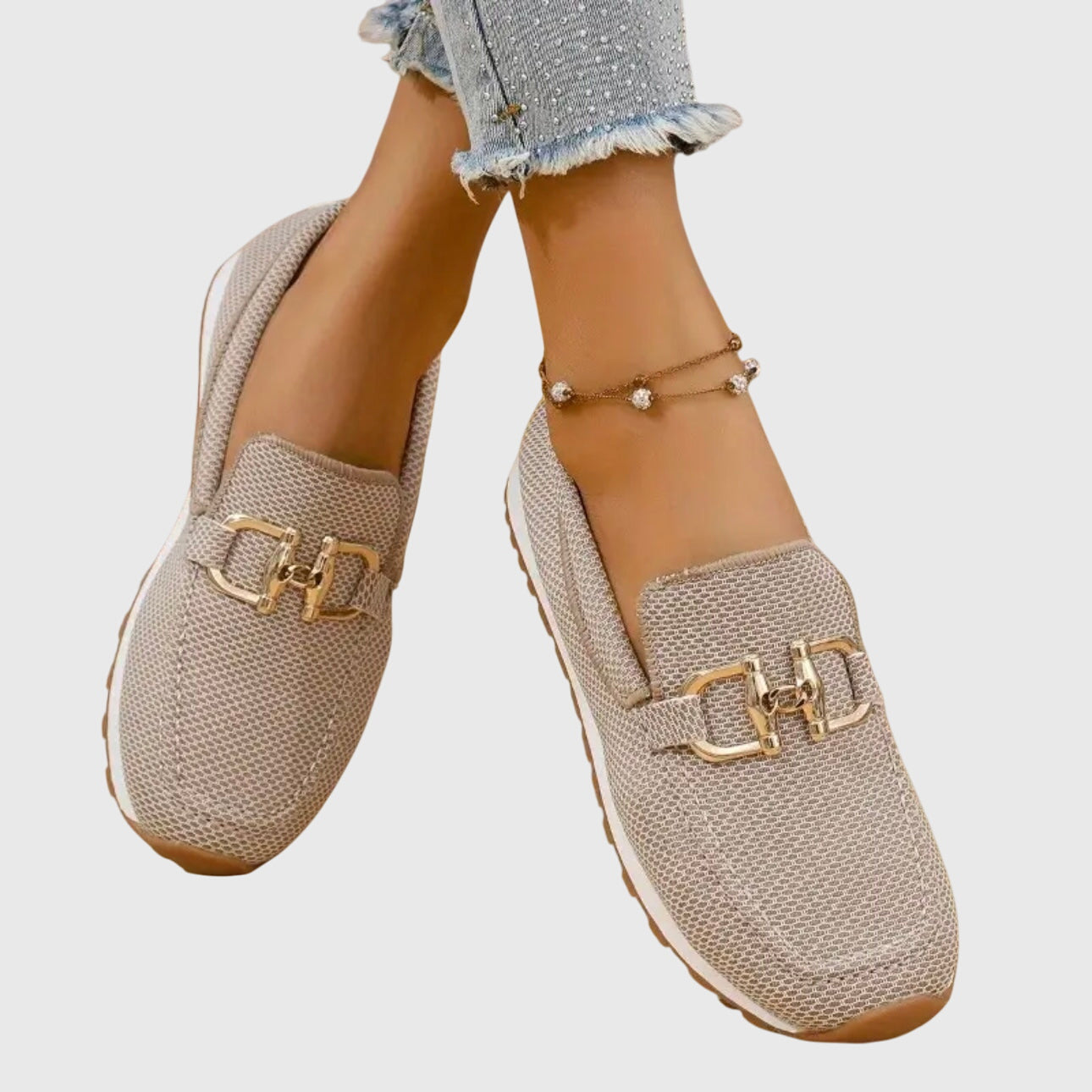 Loafer Damen | Orthopädische Sohle, Goldschnalle & leichter Komfort