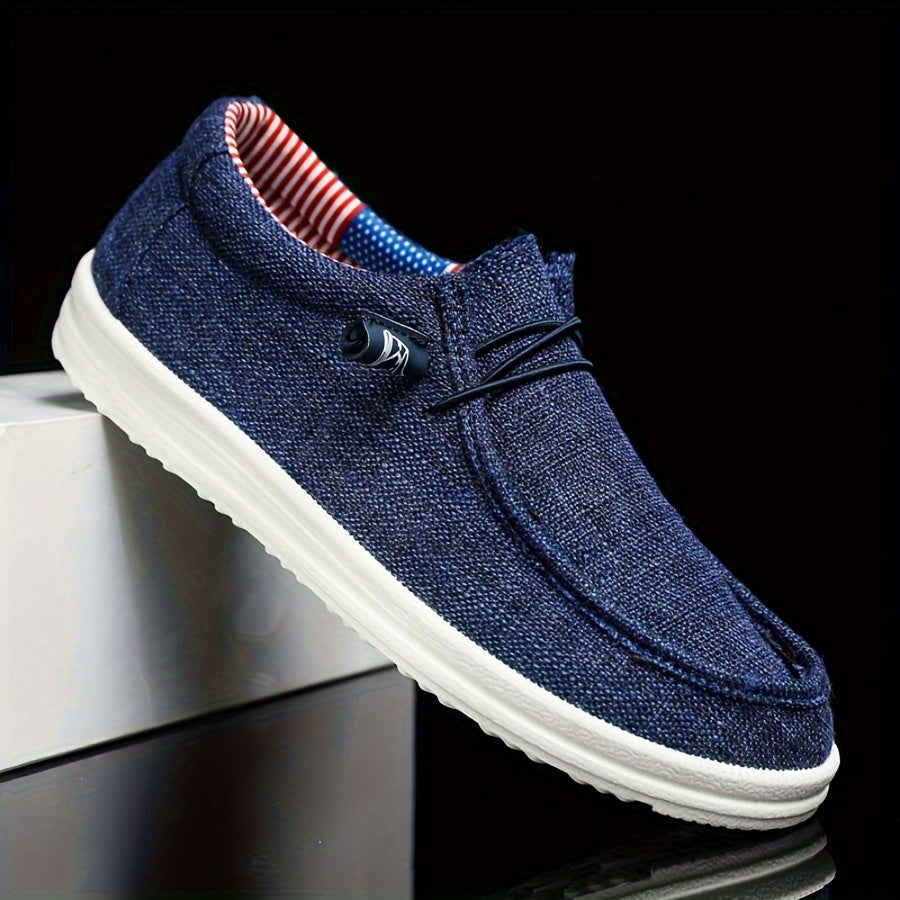 Loafer Herren | Leichte Canvas-Slipper mit elastischer Schnürung