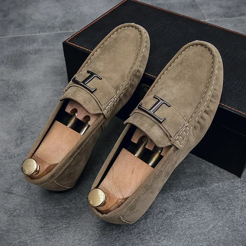 Loafers Herren | Wildleder-Slipper mit Metall-Spange & Premium-Stil