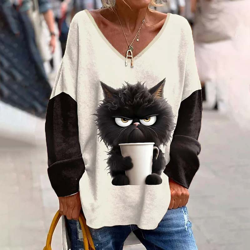 Lozenda - T-Shirt Mit Katzen-Print