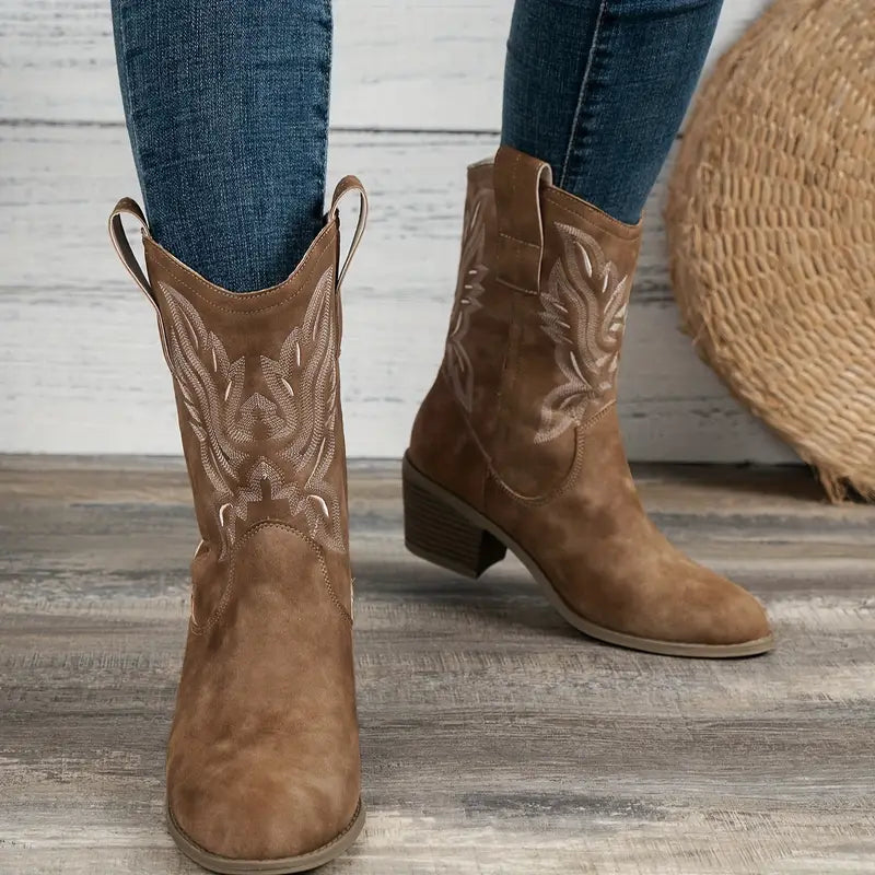 Cowboy Stiefeletten Damen | Stabiler Absatz & Vielseitig Kombinierbar 2