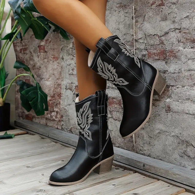 Cowboy Stiefeletten Damen | Stabiler Absatz & Vielseitig Kombinierbar 8