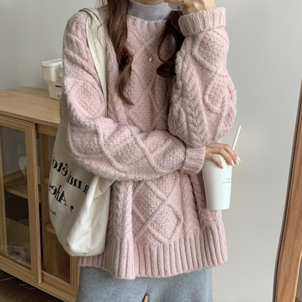 Magnolia | Grobstrickpullover Zopfmuster